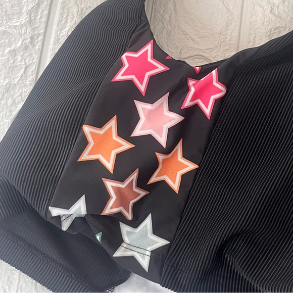 Beach Riot Black Tessa Top Fantasy Star Ribbed Size Small - Picture 5 of 8